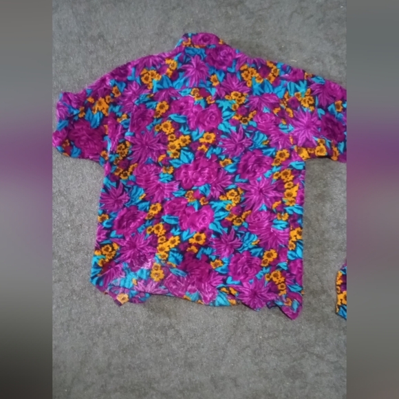 Bill Blass Purple and Blue Short Set Vibrant Statement Piece - Picture 5 of 6